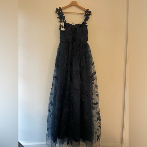 AO YAN Navy Lace Butterfly Corset Formal Prom Dress size S* NWT - Picture 7 of 13